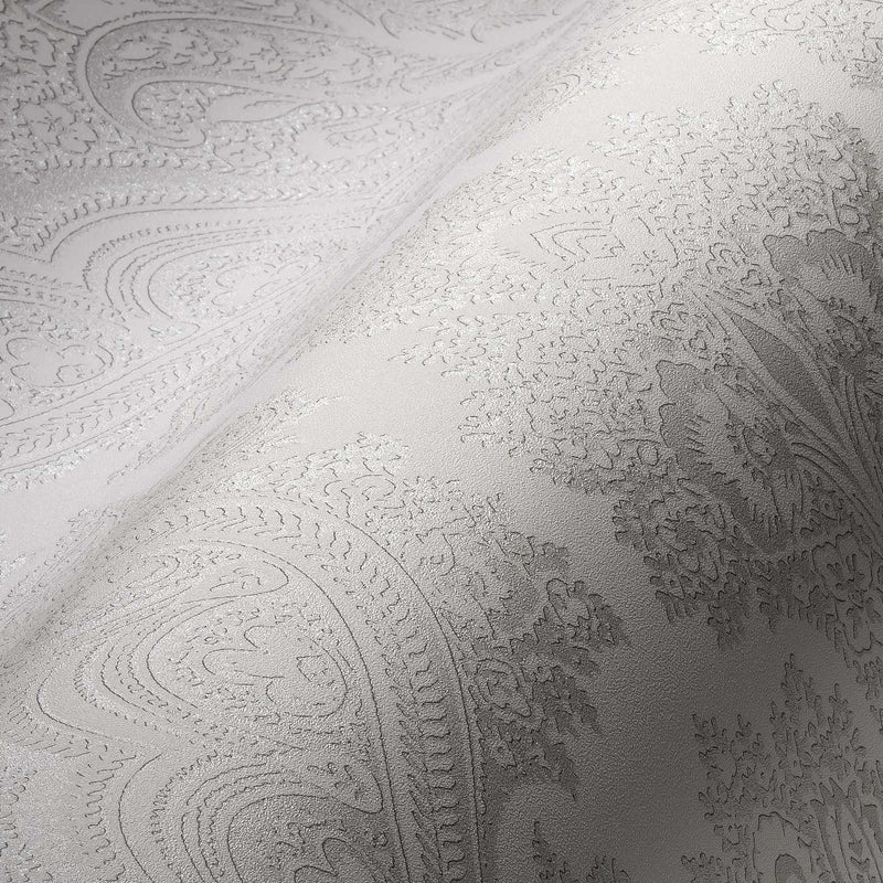 Damask Wallpaper - Beige