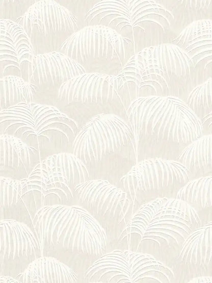 Textured Palm Silk Wallpaper - Cream and White - Discontinuing