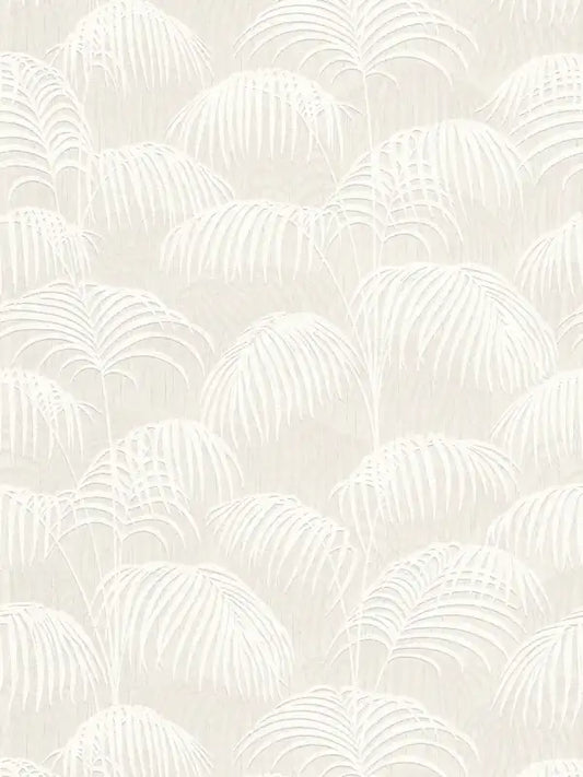 Textured Palm Silk Wallpaper - Cream and White - Discontinuing