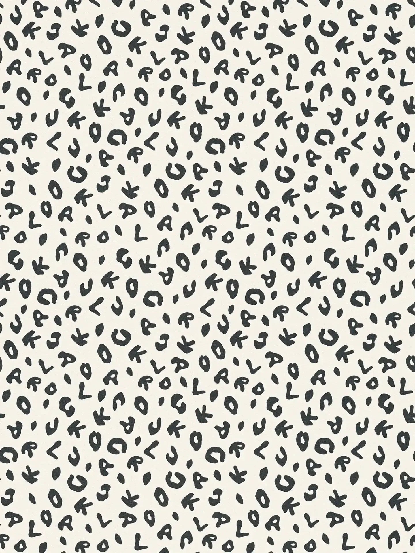 Leopard Alphabet Wallpaper - Black White - Discontinuing