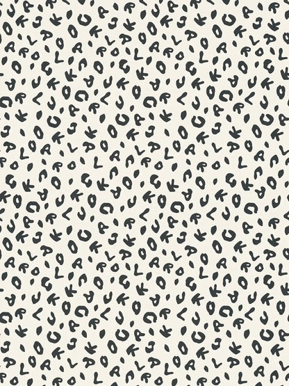 Leopard Alphabet Wallpaper - Black White - Discontinuing