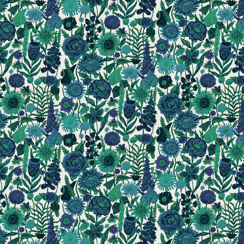 Sample - Utopia Floral Wallpaper - Sapphire
