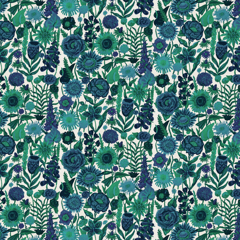 Sample - Utopia Floral Wallpaper - Sapphire