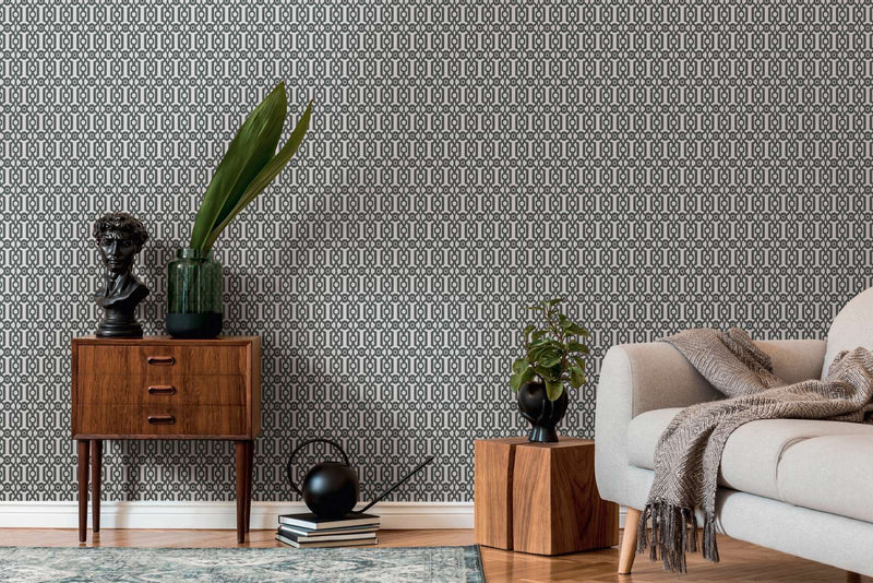Baroque Pattern Wallpaper - Charcoal