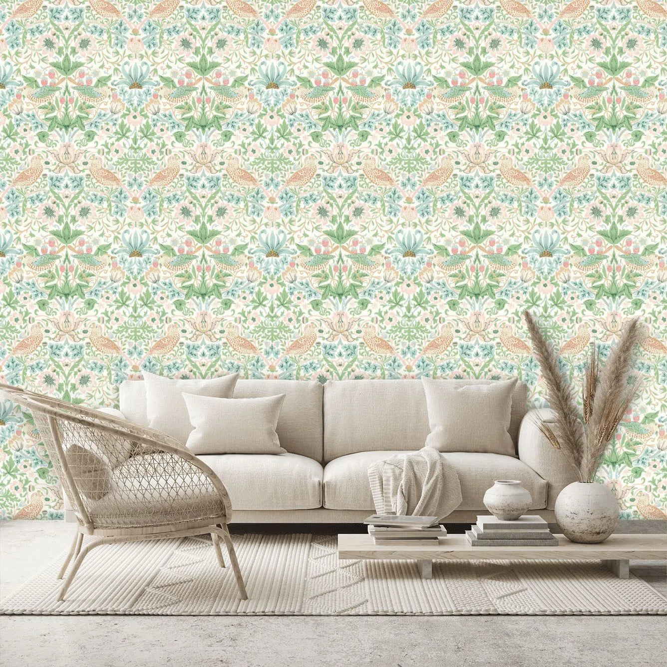 Strawberry Thief Wallpaper - Cochineal Pink