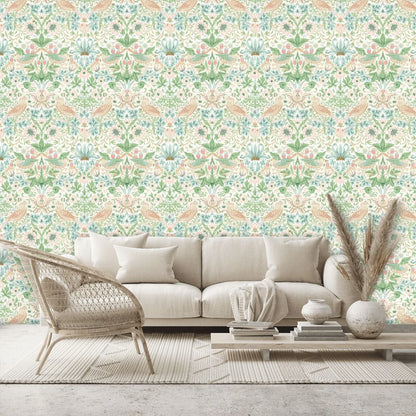 Strawberry Thief Wallpaper - Cochineal Pink