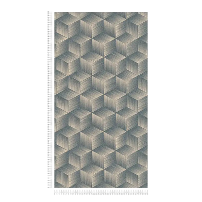 Modern Cubes - Geometric Wallpaper - Blue Beige