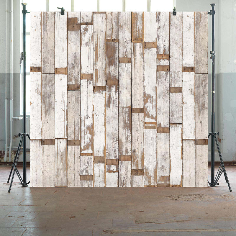 Sample - Piet Hein Eek 'Scrapwood Series' Wallpaper - White/Brown Scrapwood - PHE02