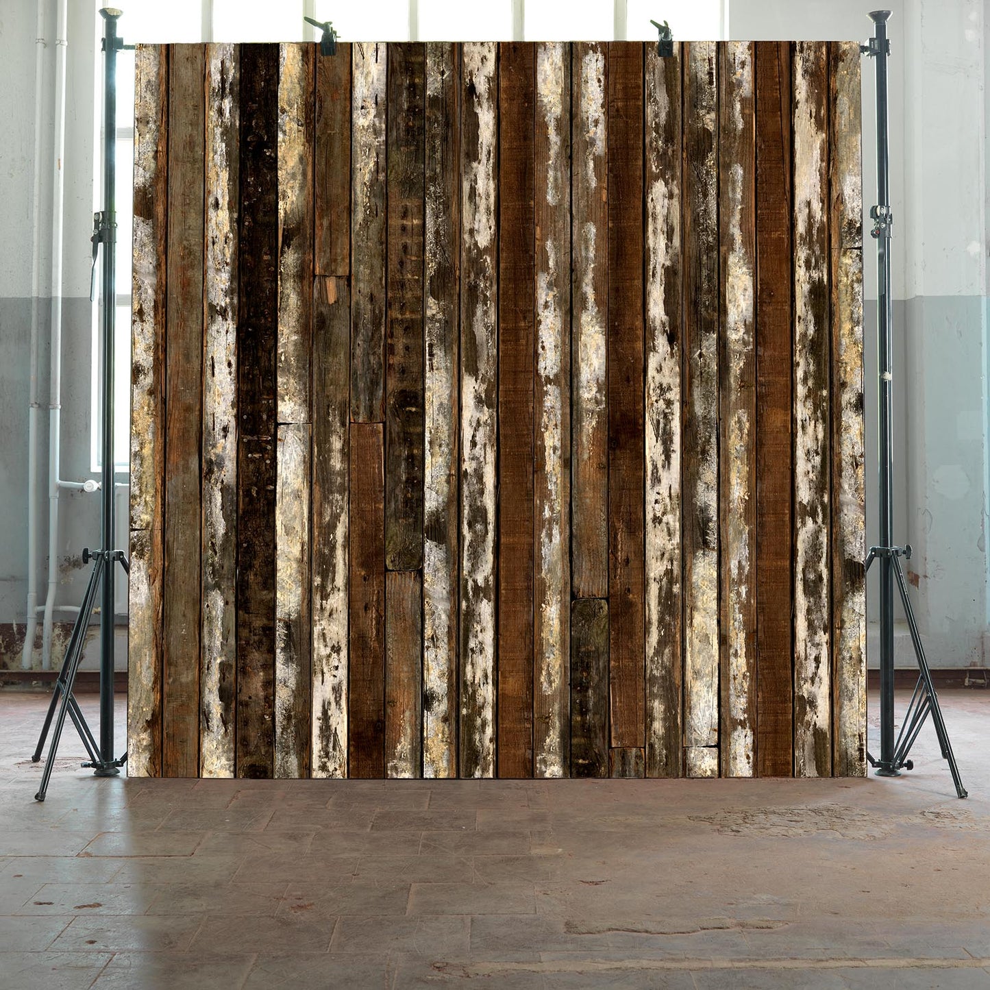 Piet Hein Eek 'Scrapwood Series' Wallpaper - White/Brown Beams Scrapwood - PHE13