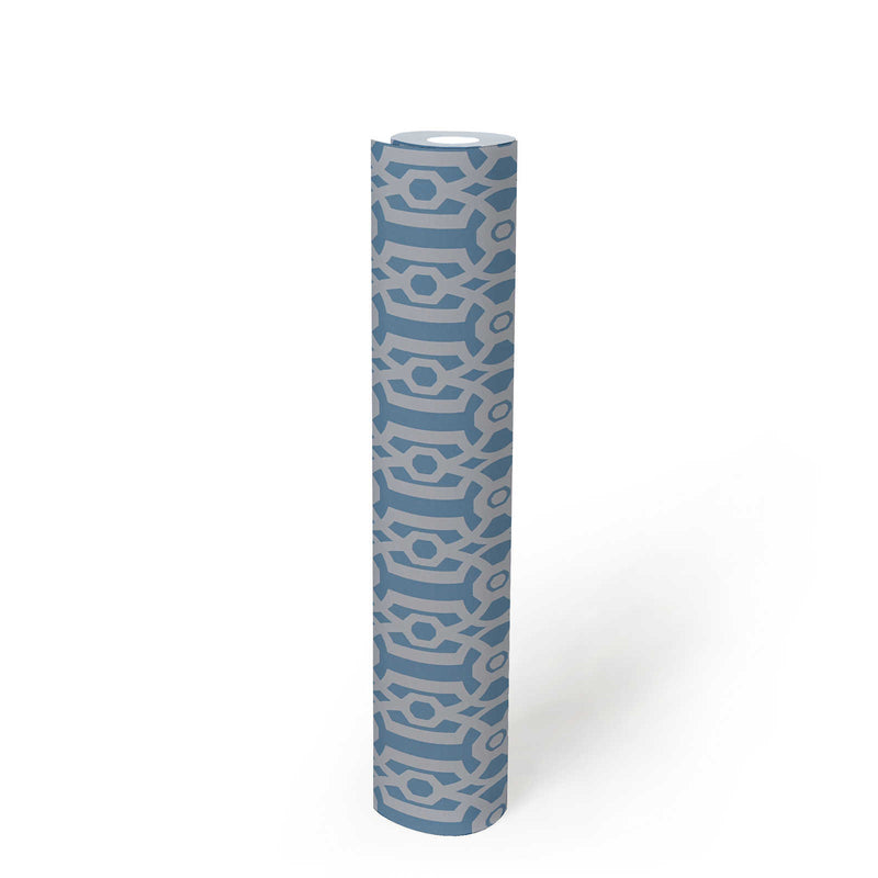 Baroque Pattern Wallpaper - Blue