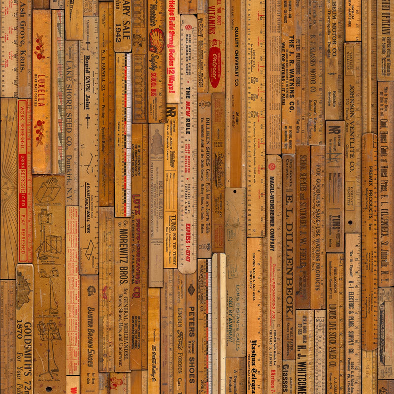 Printed Rulers by Mr & Mrs Vintage Wallpaper - Large Printed Rulers