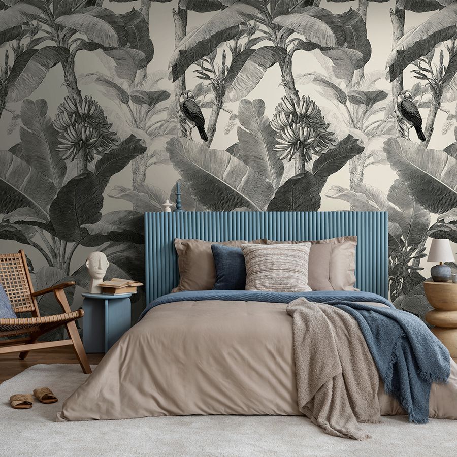 The Wall 4 - Hybrid Wallpaper Mural - Monochrome Jungle