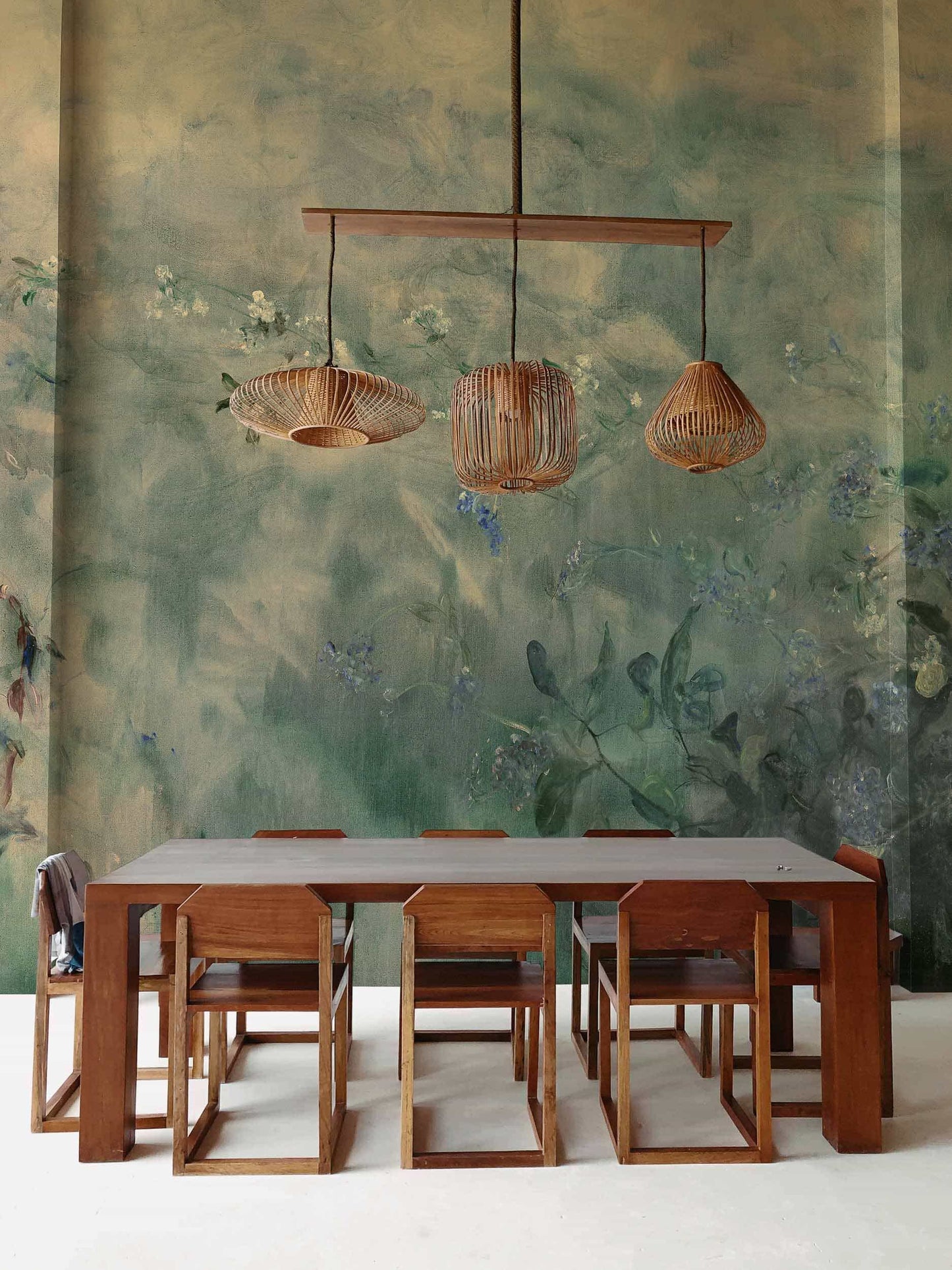 Heroidas Floral Oil Painting - Grapeleaf - Custom Sized Wallpaper Mural (per m2)