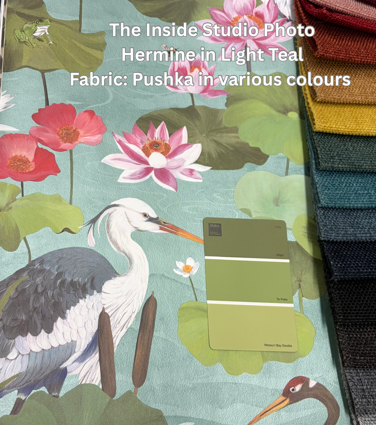 Hermine – Koi Pond Wallpaper – Light Teal