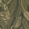 Exotic Leaves Wallpaper - Dark Green and Gold