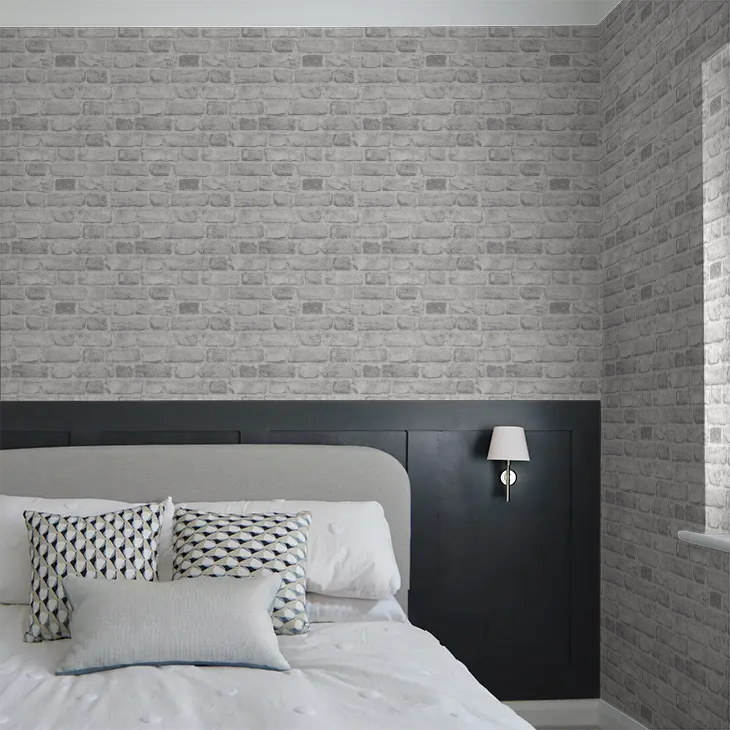 Vintage Brick Wallpaper - Grey