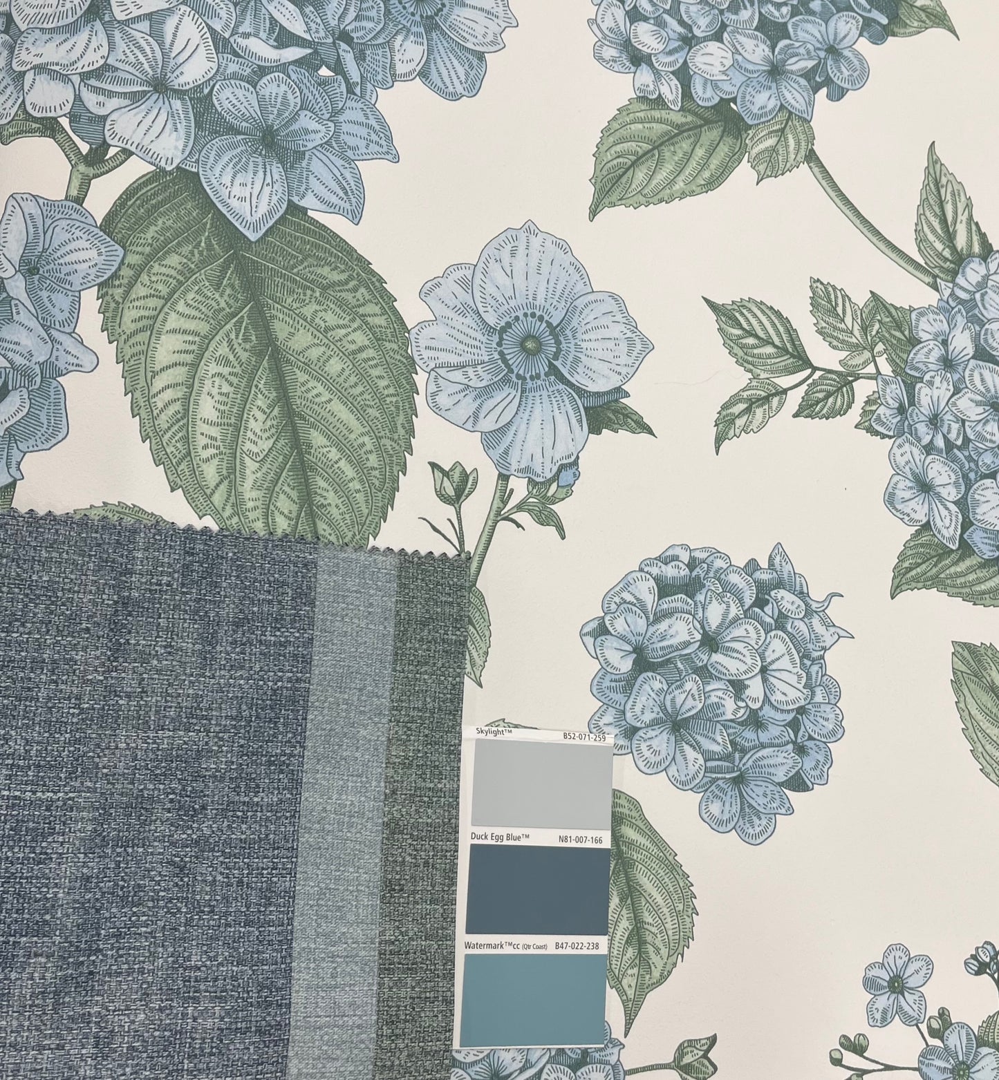 Hortensia – Hydrangea Wallpaper – Blue/Green