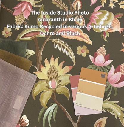 Amaranth – Jacobean Floral Wallpaper – Khaki
