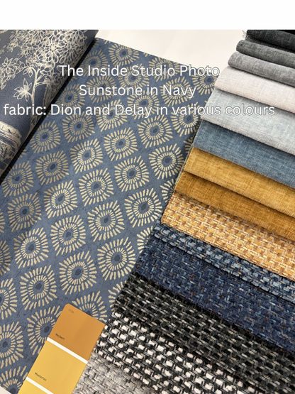 Sunstone - Soft Geometric Wallpaper - Navy