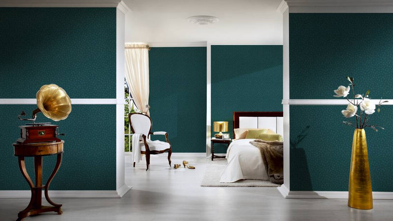 Leopard - Karl Lagerfeld Wallpaper - Teal