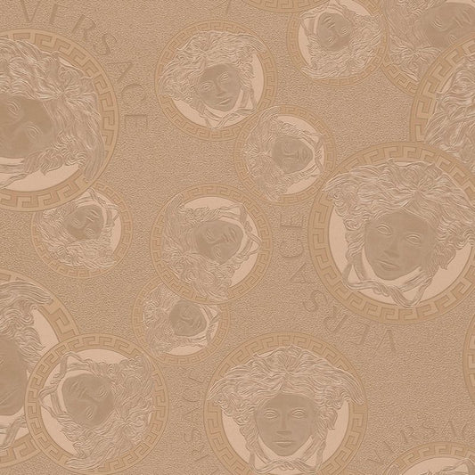 Medusa Plates Amplified Wallpaper (Versace 5 Collection) - Rose Gold