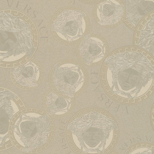 Medusa Plates Amplified - Wallpaper (Versace 5 Collection) - Champagne