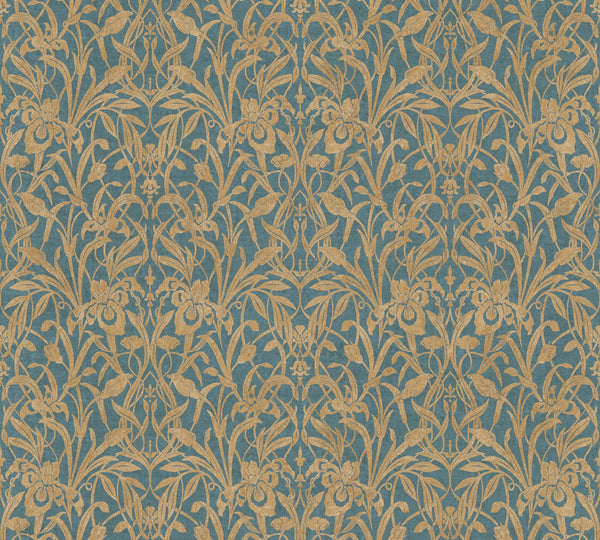 Sample - Luxury Floral Damask - Blue - Wide