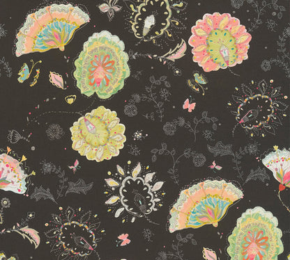 Patterned Flower Wallpaper - House of Turnowsky - Black