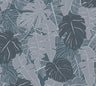 Metallic Monstera Fronds Wallpaper - House of Turnowsky - Blue