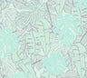 Metallic Monstera Fronds Wallpaper - House of Turnowsky - Turquoise