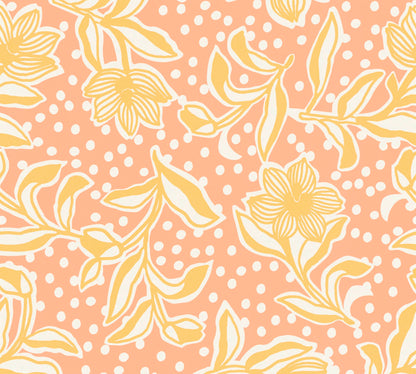 Happy Daffy Vinyl Wallpaper - Peach