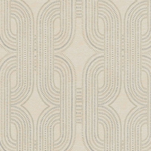 French Affair Wallpaper - Beige Metallic