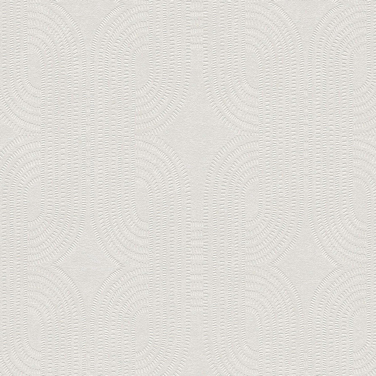 French Affair Wallpaper - White Metallic