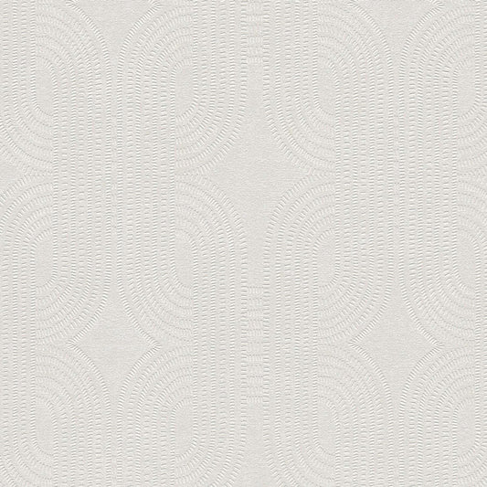 French Affair Wallpaper - White Metallic