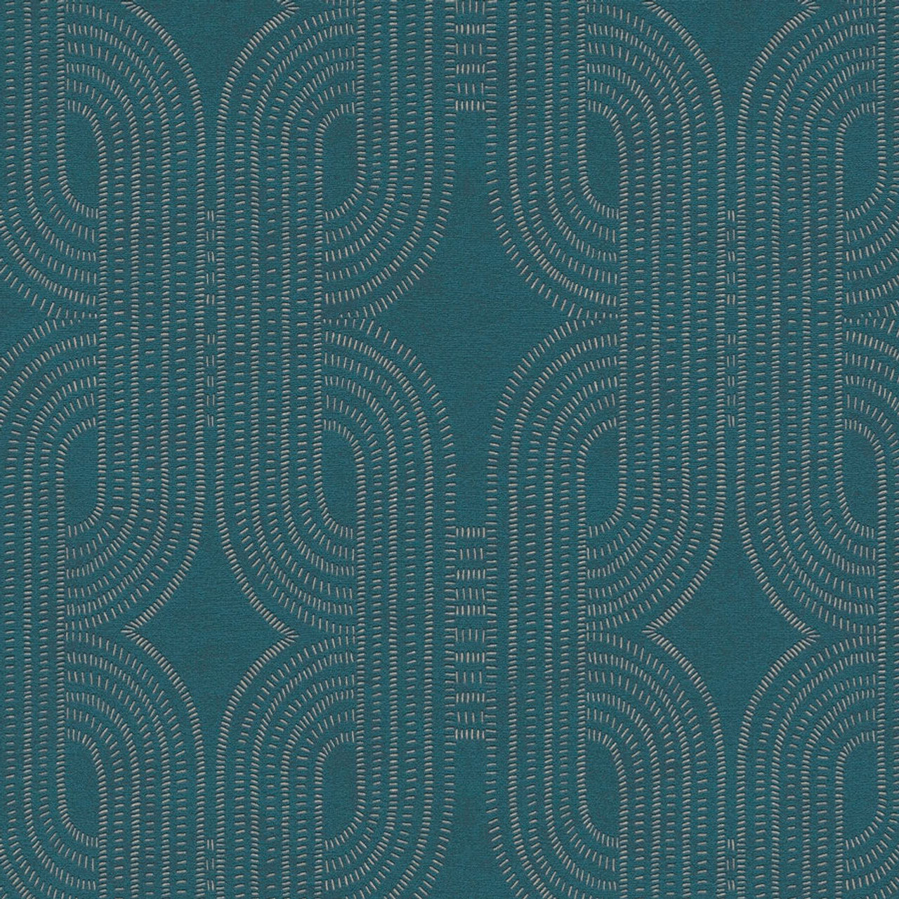 French Affair Wallpaper - Blue Metallic