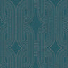 French Affair Wallpaper - Blue Metallic