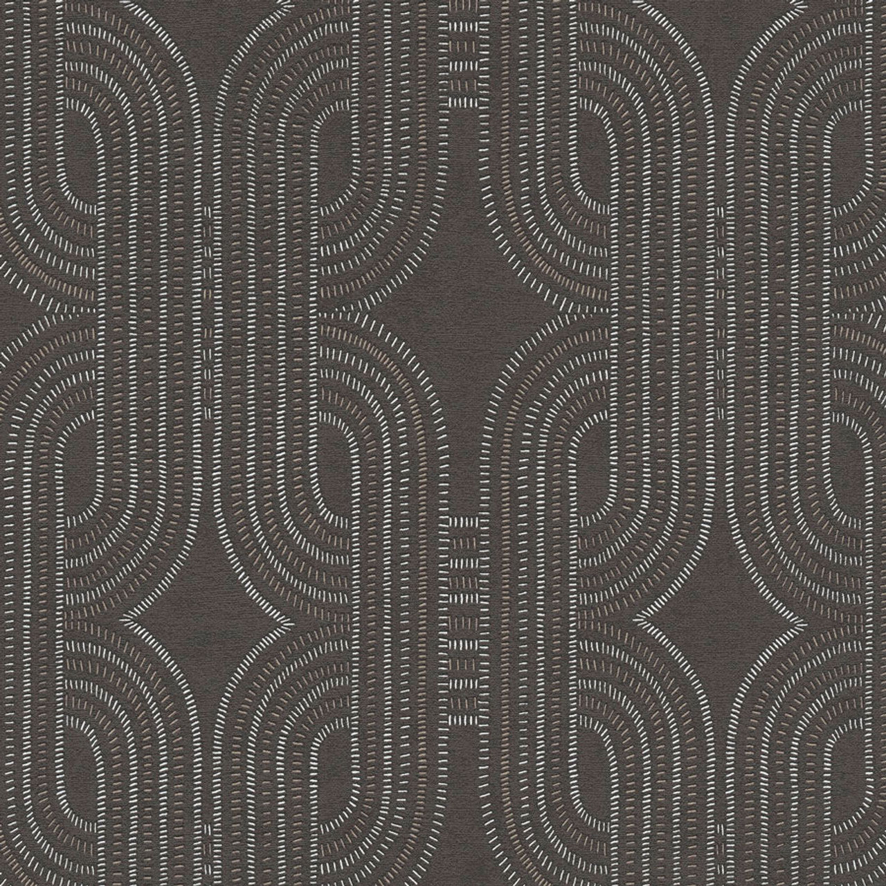 French Affair Wallpaper - Black Metallic