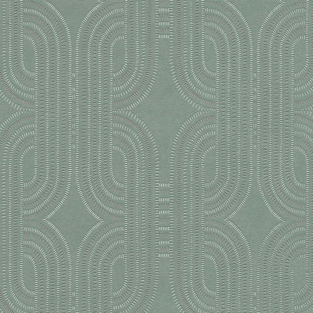 French Affair Wallpaper - Green Metallic