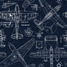Zoom Airplane - Blue - Custom Sized Wallpaper Mural (per m2)