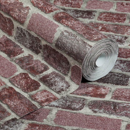 Baker Street Brick Wallpaper - Anaglypta - Red