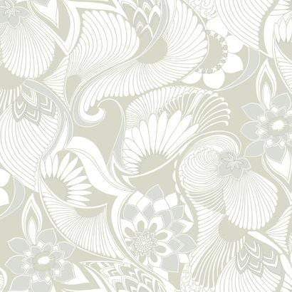 Aubrey Florence Broadhurst Wallpaper - White/Grey