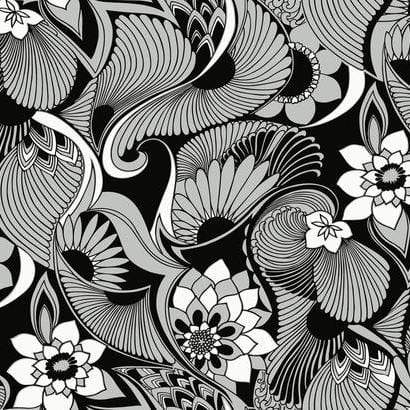 Sample – Aubrey Florence Broadhurst Wallpaper - Black/White