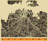 City Map Many Cities - Custom Sized Wallpaper Mural (per m2) - Auckland Retro