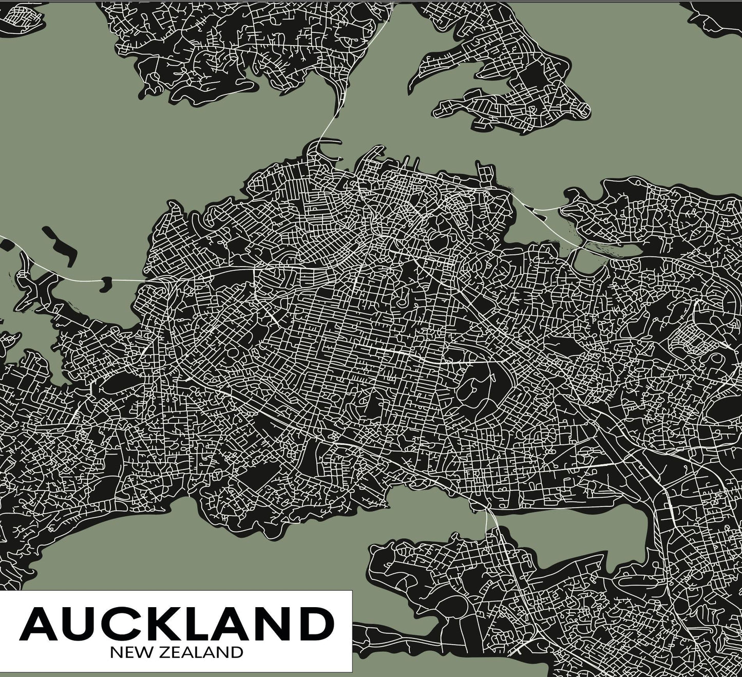 City Map Many Cities - Custom Sized Wallpaper Mural (per m2) - Auckland