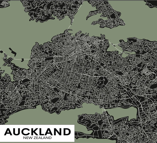City Map Many Cities - Custom Sized Wallpaper Mural (per m2) - Auckland
