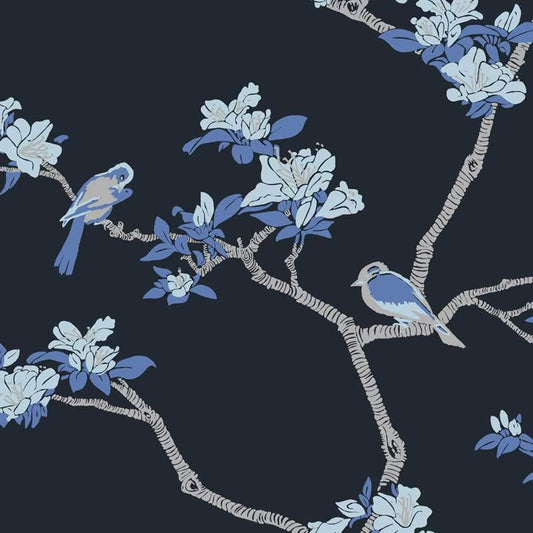 Azalea Florence Broadhurst Wallpaper - Moonlight