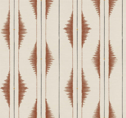 Azilal Embroidery Leaves Wallpaper - Clay