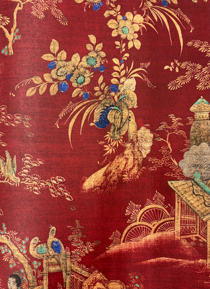 East Gardens Wallpaper - Brick Red