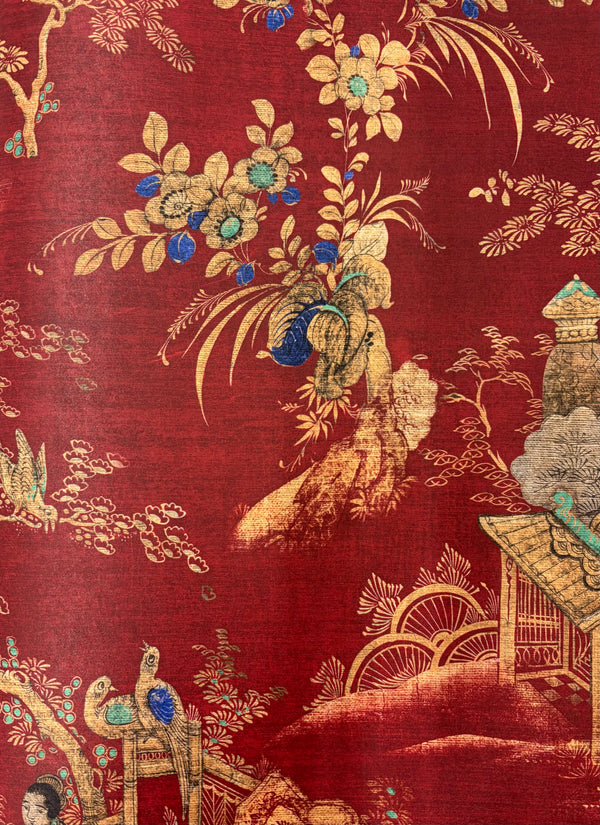 Sample - East Gardens Wallpaper - Brick Red