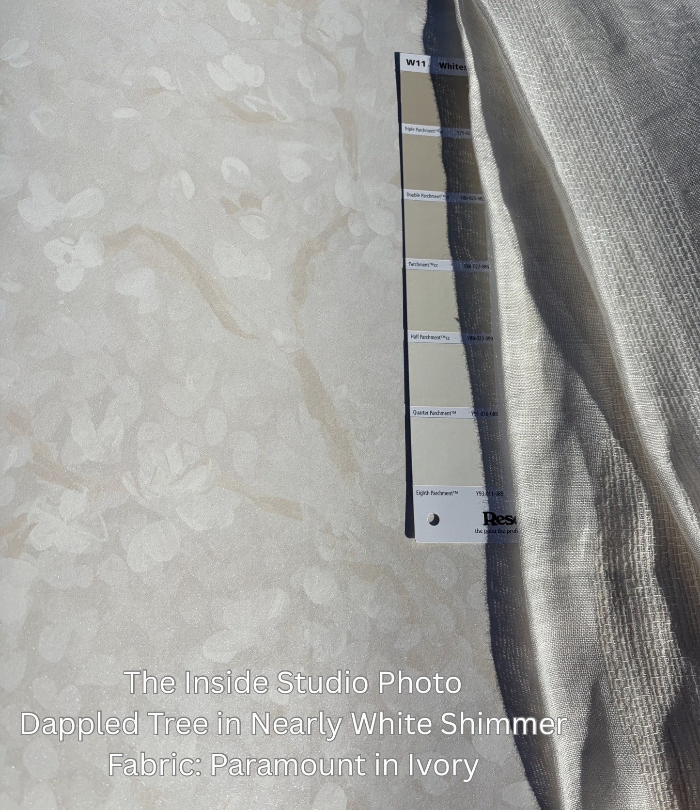 Dappled Tree Wallpaper - Nearly White Shimmer